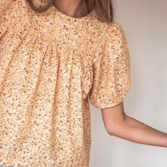 NWT Oak Meadow Puff Sleeve Blouse Buttercup - Picture 1 of 6